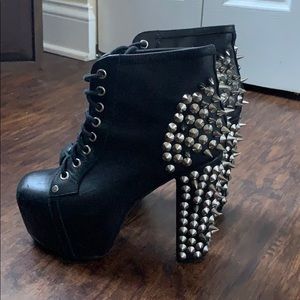 Jeffrey Campbell Spiked Lita Black Platform Heel